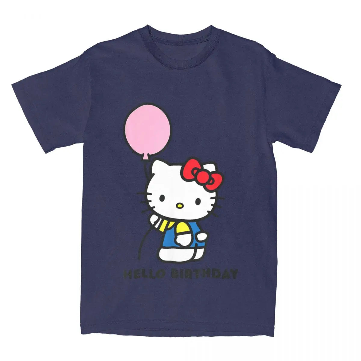 Hello Kitty Hello Birthday T-Shirts Men Women Casual Pure Cotton Tees Crew Neck Short Sleeve T Shirt New Arrival Clothes