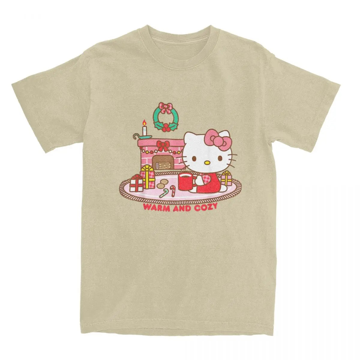 Hello Kitty Warm And Cozy Christmas T Shirts for Men Women 100% Cotton Cool T-Shirt Crew Neck Tee Shirt Short Sleeve Tops