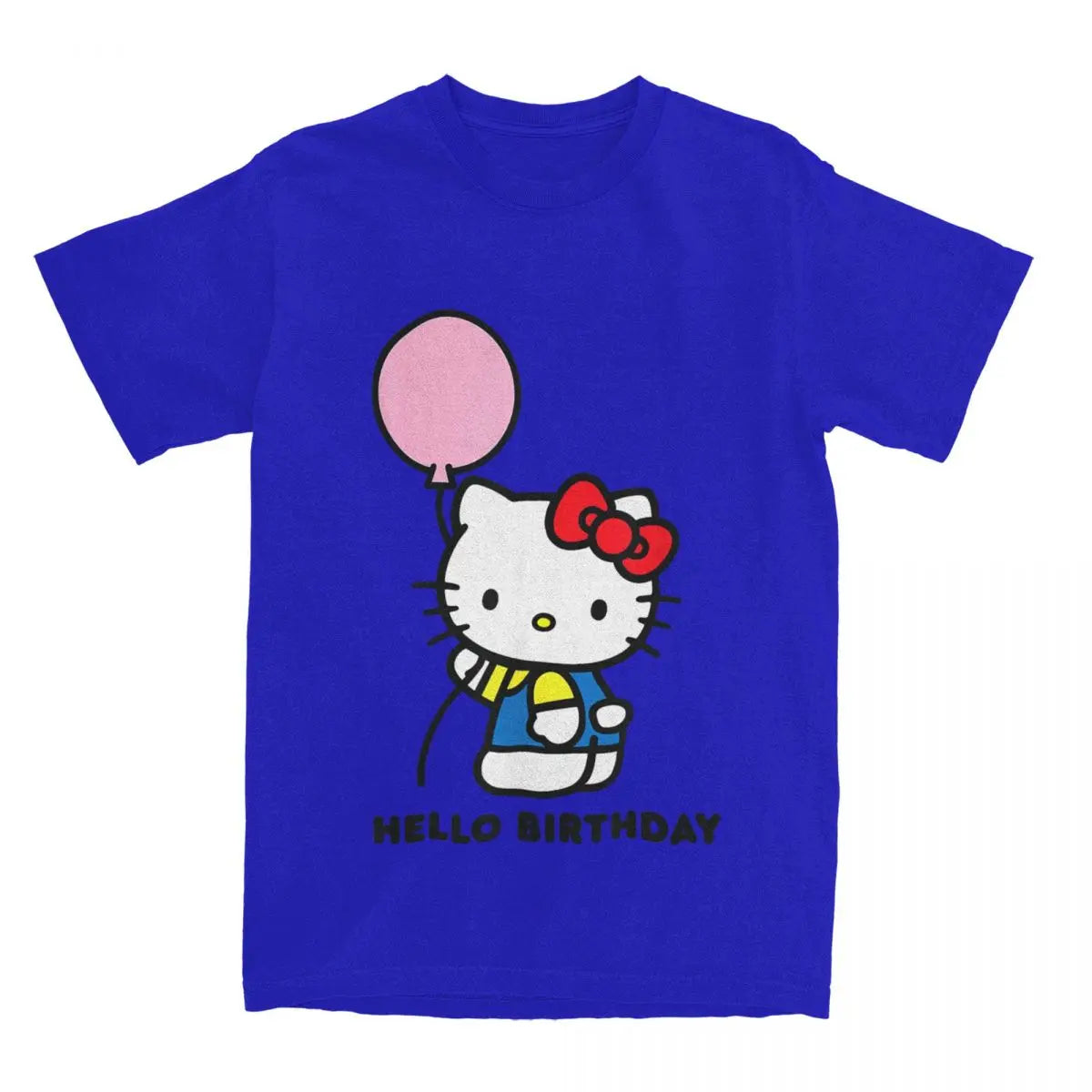 Hello Kitty Hello Birthday T-Shirts Men Women Casual Pure Cotton Tees Crew Neck Short Sleeve T Shirt New Arrival Clothes