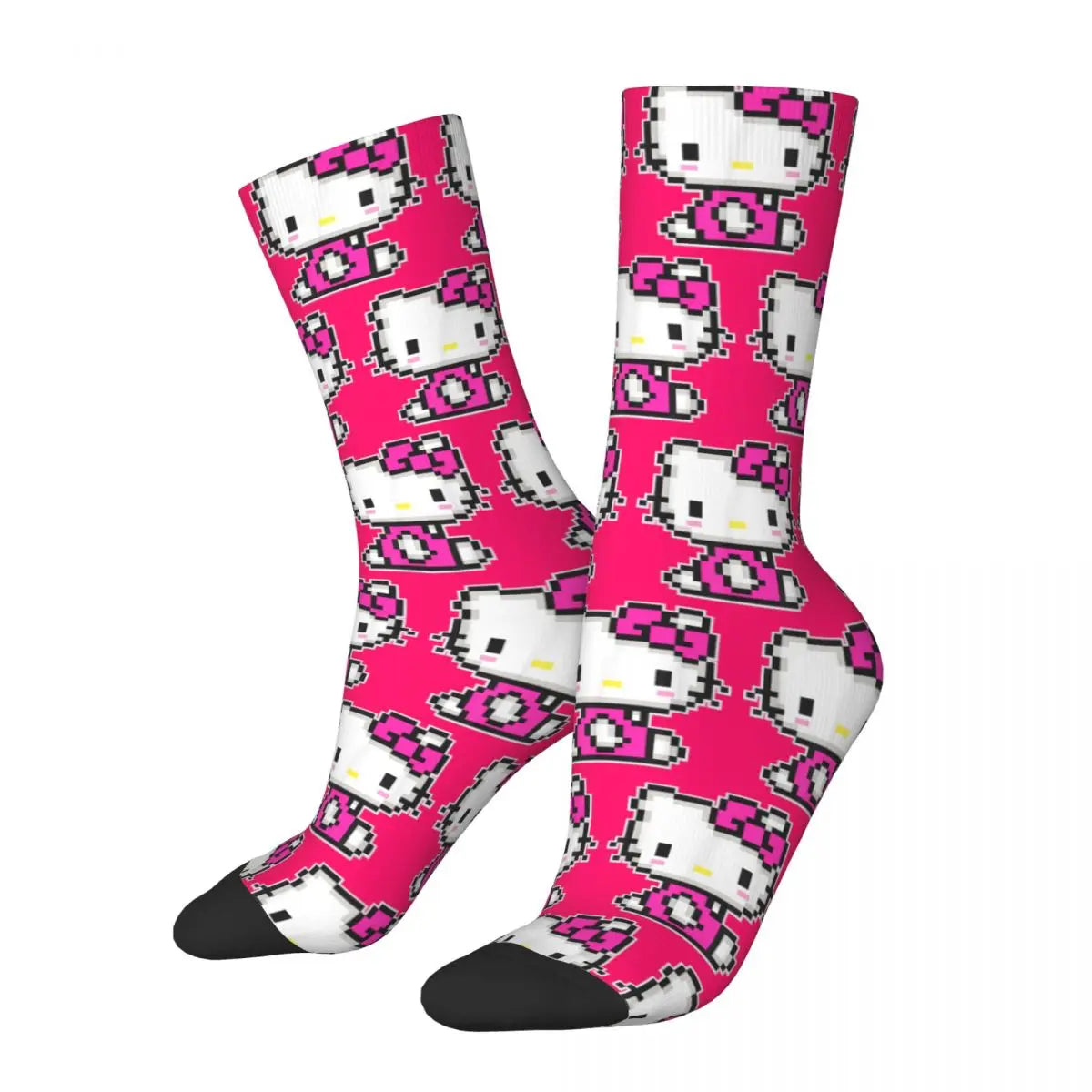 Autumn Winter Colorful Men's Women's Hello Kitty Pattern Socks Kawaii Cartoon Non-slip Sports Socks