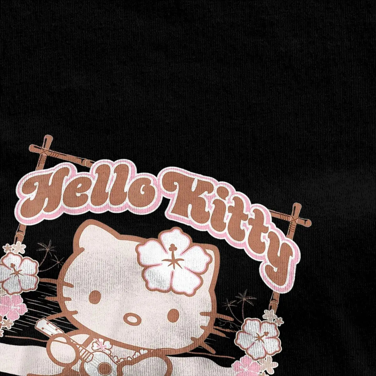 Funny Hello Kitty Hula Summer T-Shirts Men Women Round Collar Cotton T Shirts Short Sleeve Tee Shirt Plus Size Clothing