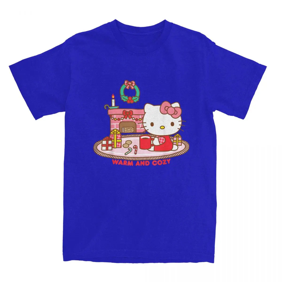Hello Kitty Warm And Cozy Christmas T Shirts for Men Women 100% Cotton Cool T-Shirt Crew Neck Tee Shirt Short Sleeve Tops