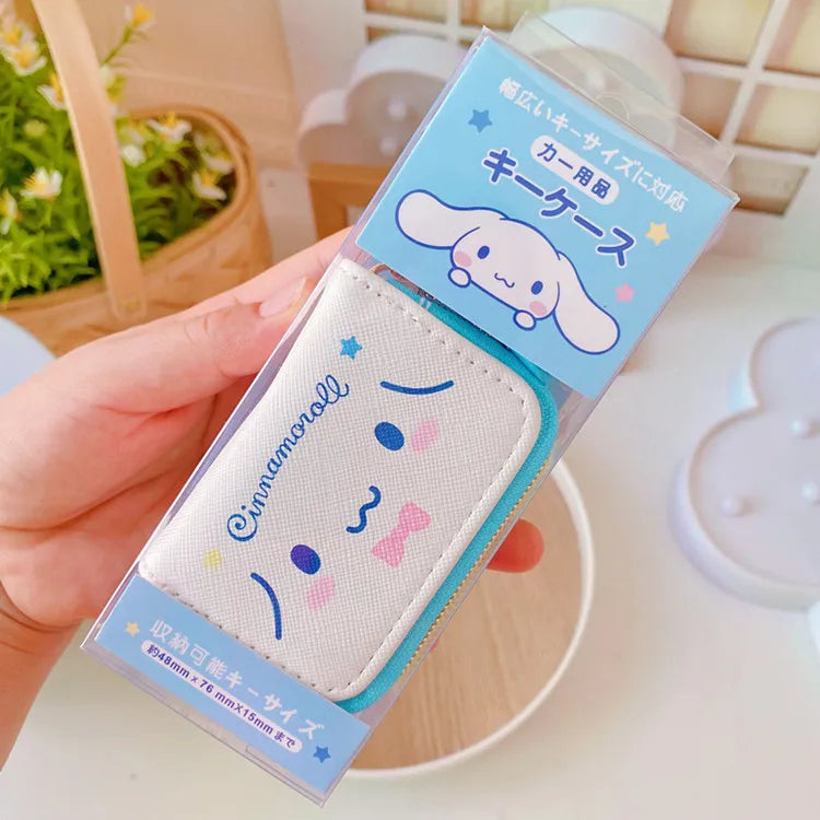 Cute Hello Kitty Cartoon Multifunctional Leather Coin Purse 3d Key Case Pu Zipper Cartoon Car Key Case Cute Key Holder Gift