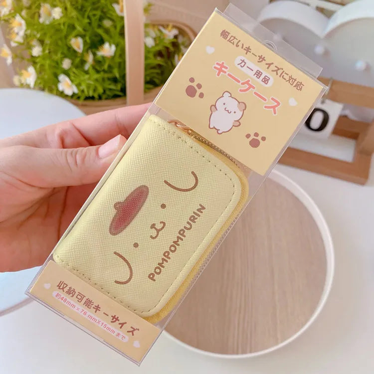 Cute Hello Kitty Cartoon Multifunctional Leather Coin Purse 3d Key Case Pu Zipper Cartoon Car Key Case Cute Key Holder Gift