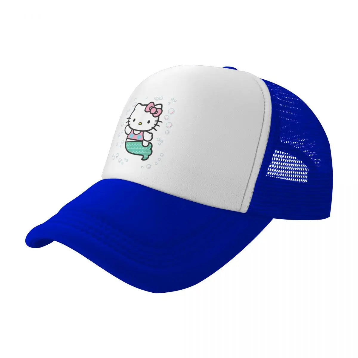 Men Women Hello Kitty Nerd Glasses Trucker Cap Outdoor Mesh Baseball Caps Polyester Hat Trucker Hat Adjustable Racing Cap Summer