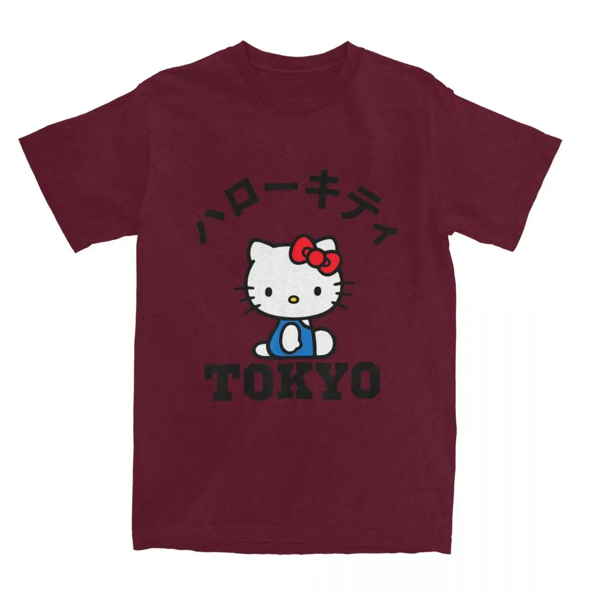 Hello Kitty Tokyo T-Shirt for Men Women Novelty 100% Cotton Tee Shirt Crewneck Short Sleeve T Shirt Summer Clothing