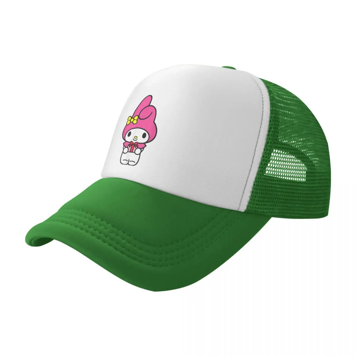 Adult My Melody Trucker Hats Fitted Mesh Baseball Cap Snapback Caps Hat Sun Hats Adjustable Sports Cap Spring