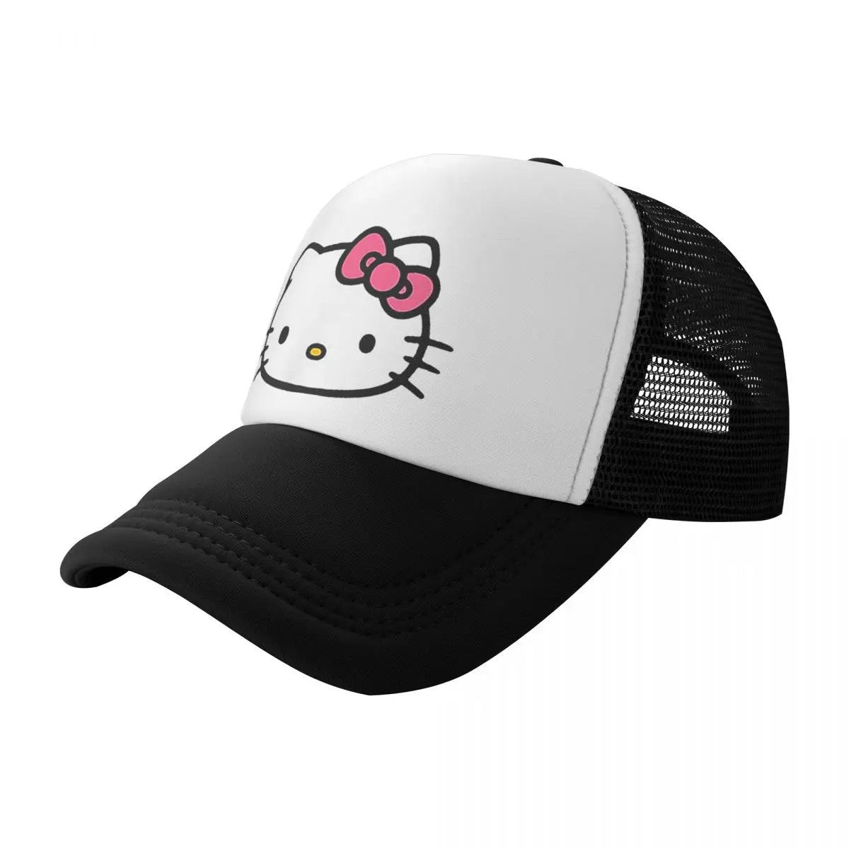 Hello Kitty Front And Back Logo Trucker Hats Outdoor Mesh Baseball Caps Dad Hat Sun Hats Adjustable Dad Hat Wholesale New