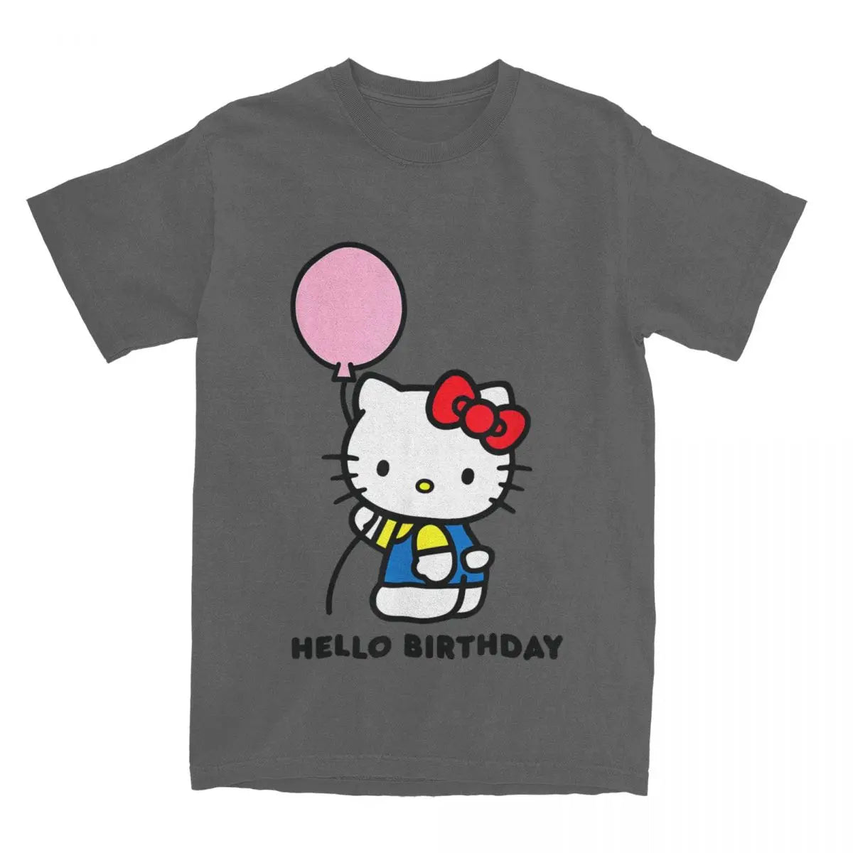 Hello Kitty Hello Birthday T-Shirts Men Women Casual Pure Cotton Tees Crew Neck Short Sleeve T Shirt New Arrival Clothes