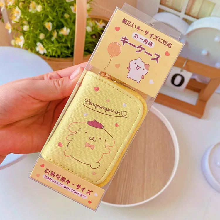 Cute Hello Kitty Cartoon Multifunctional Leather Coin Purse 3d Key Case Pu Zipper Cartoon Car Key Case Cute Key Holder Gift