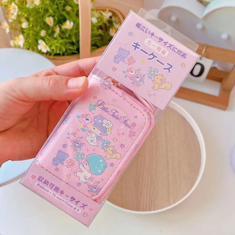 Cute Hello Kitty Cartoon Multifunctional Leather Coin Purse 3d Key Case Pu Zipper Cartoon Car Key Case Cute Key Holder Gift