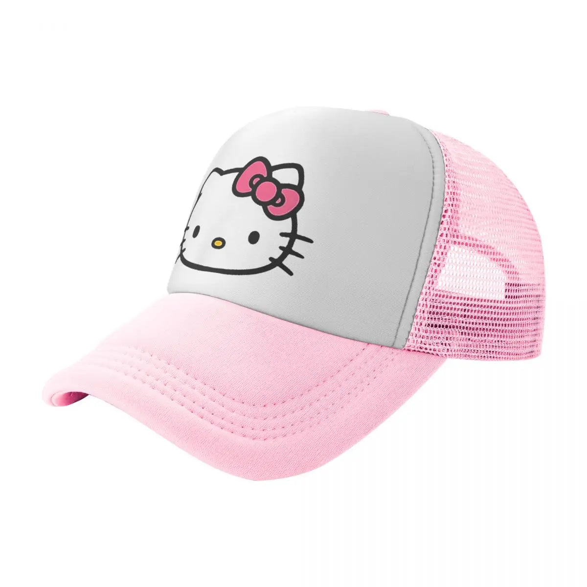 Hello Kitty Front And Back Logo Trucker Hats Outdoor Mesh Baseball Caps Dad Hat Sun Hats Adjustable Dad Hat Wholesale New
