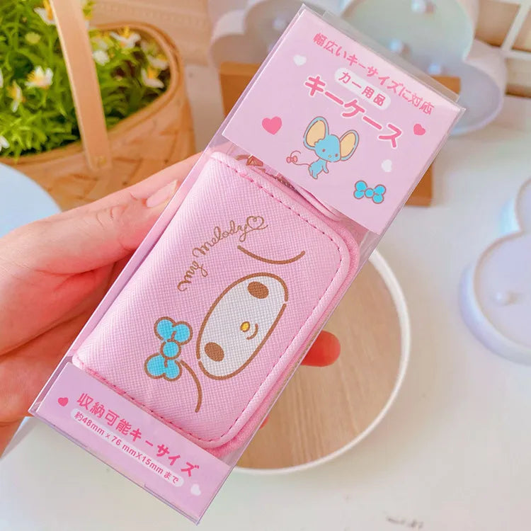 Cute Hello Kitty Cartoon Multifunctional Leather Coin Purse 3d Key Case Pu Zipper Cartoon Car Key Case Cute Key Holder Gift